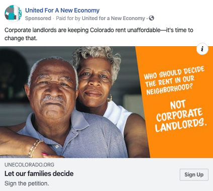 United For a New Economy ad